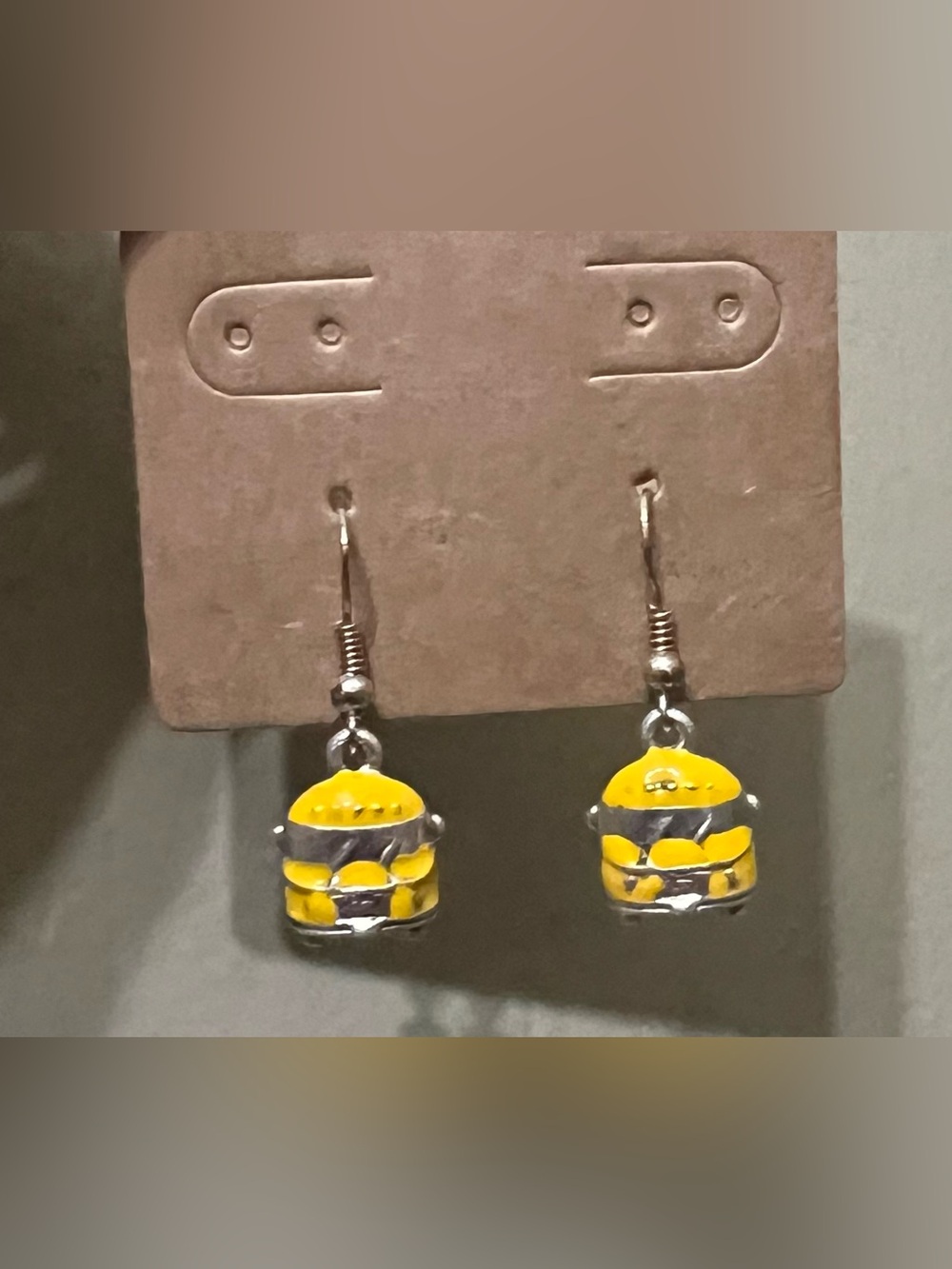 Handmade Yellow School Bus Dangle Earrings